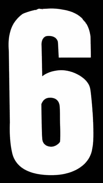 Wheelie Bin Number Sticker - High Visibility No.6 | ROWAN